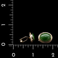 18K Yellow Gold Estate Nephrite Jade Cufflinks