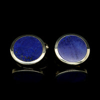 14K Yellow Gold Estate Lapis Cufflinks