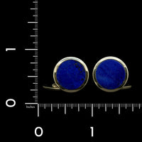 14K Yellow Gold Estate Lapis Cufflinks