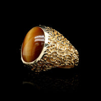 14K Yellow Gold Estate Tiger's Eye Ring
