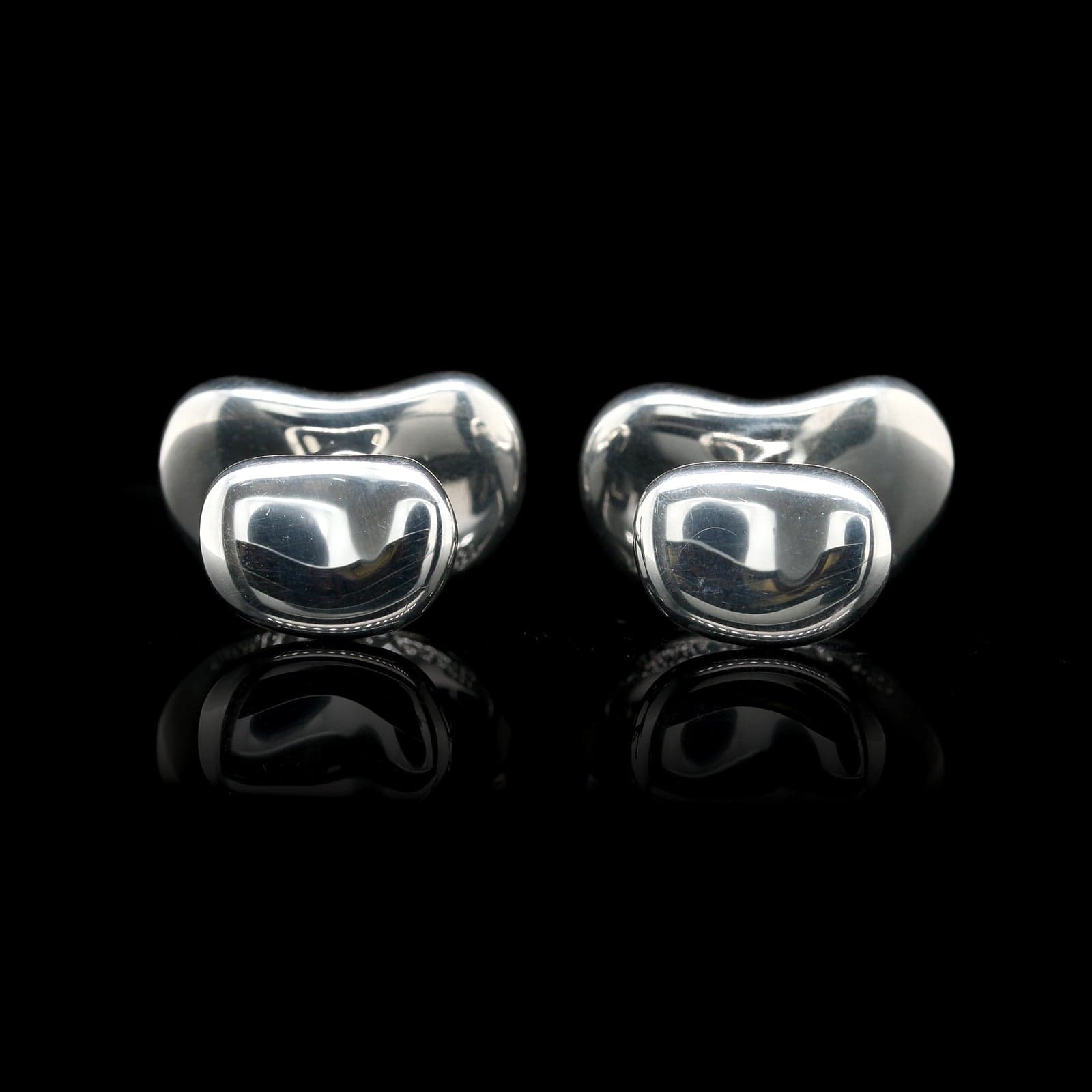 Tiffany & Co. Sterling Silver Estate Elsa Peretti Bean Design Cufflinks