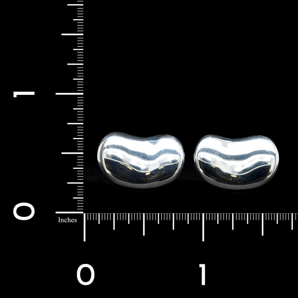 Tiffany & Co. Sterling Silver Estate Elsa Peretti Bean Design Cufflinks