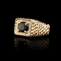 14K Yellow Gold Estate Black Star Sapphire Ring