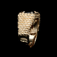 14K Yellow Gold Estate Black Star Sapphire Ring