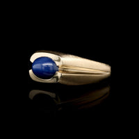 14K Yellow Gold Estate Synthetic Star Sapphire Ring