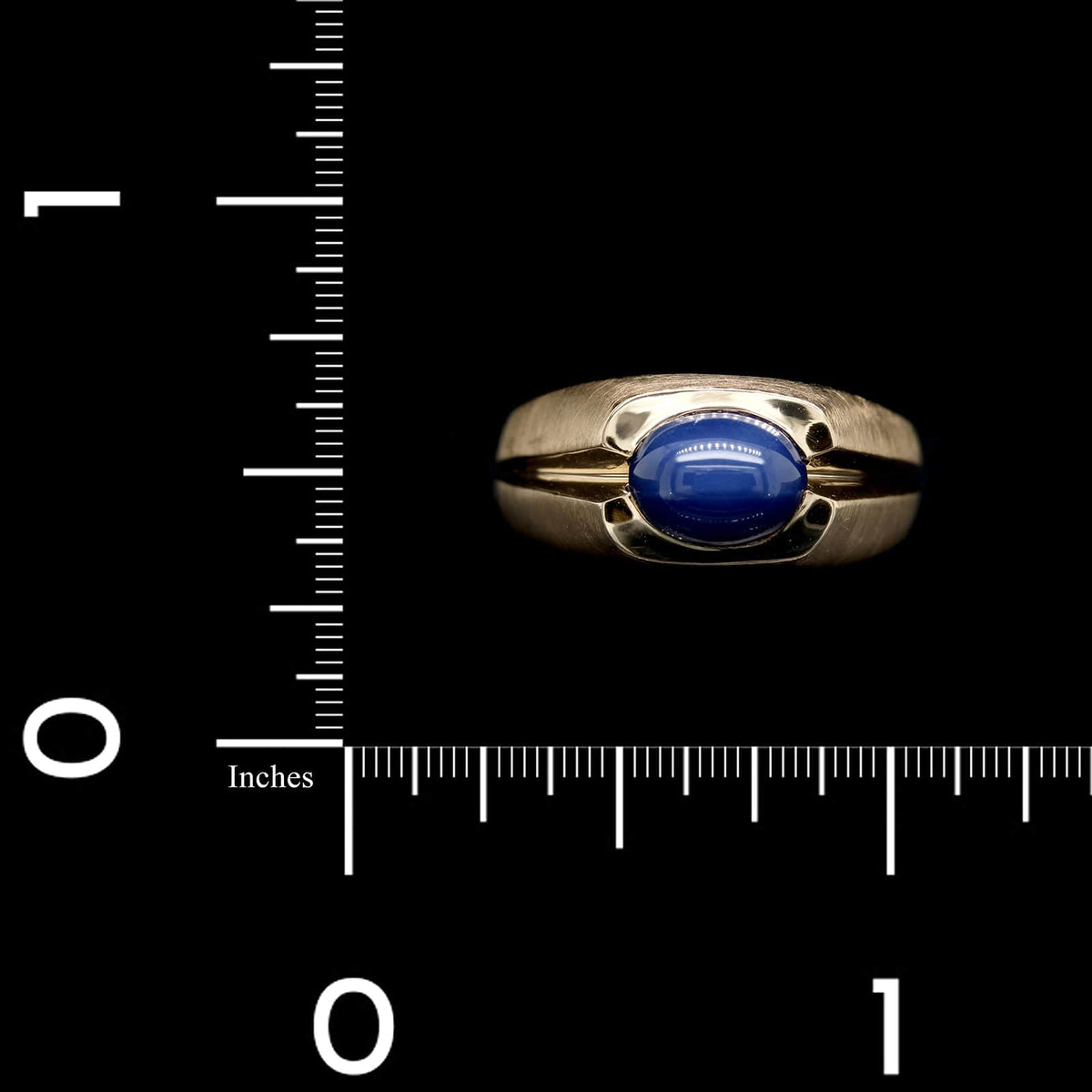 14K Yellow Gold Estate Synthetic Star Sapphire Ring