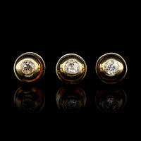 Antique 14K Yellow and 18K Yellow Gold Estate Set of Three Diamond Shirt Studs