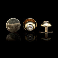 Antique 14K Yellow and 18K Yellow Gold Estate Set of Three Diamond Shirt Studs