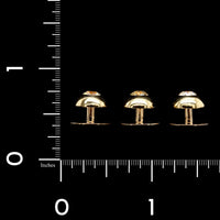 Antique 14K Yellow and 18K Yellow Gold Estate Set of Three Diamond Shirt Studs