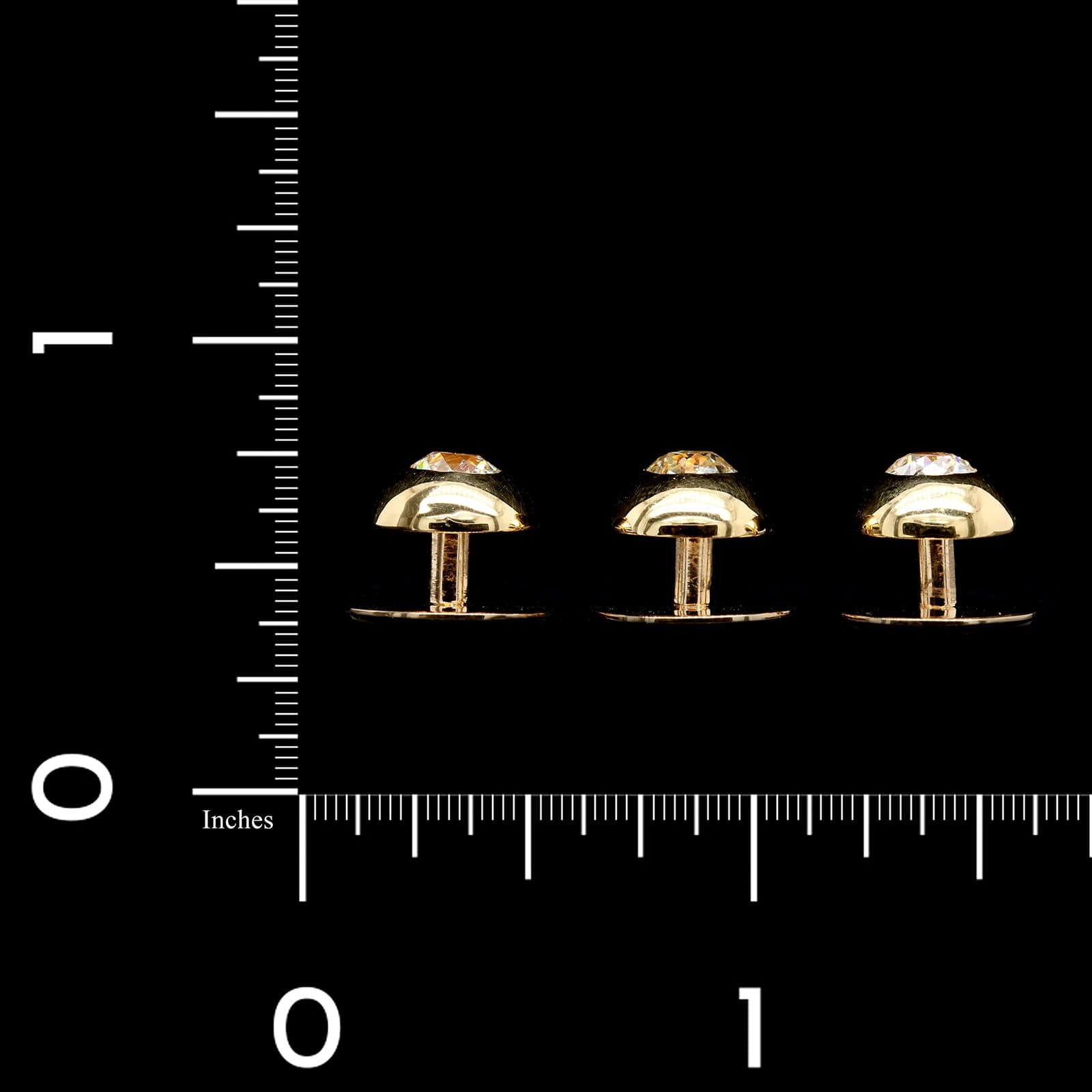 Antique 14K Yellow and 18K Yellow Gold Estate Set of Three Diamond Shirt Studs