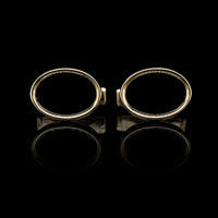 18K Yellow Gold Estate Onyx Oval Cufflinks