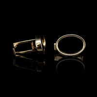 18K Yellow Gold Estate Onyx Oval Cufflinks