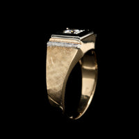 14K Yellow Gold Estate Diamond Gents Ring