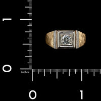 14K Yellow Gold Estate Diamond Gents Ring