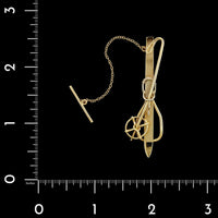 A.G.A. Correa & Sons 14K Yellow Gold Cross Country Ski Tie Bar