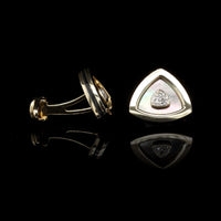 Dolan and Bullock 14K Yellow Gold Estate Mother of Pearl and Diamond Cufflinks