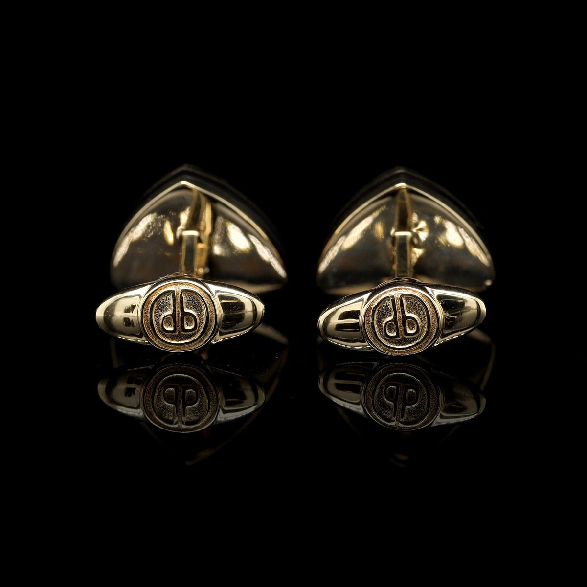 Dolan and Bullock 14K Yellow Gold Estate Mother of Pearl and Diamond Cufflinks