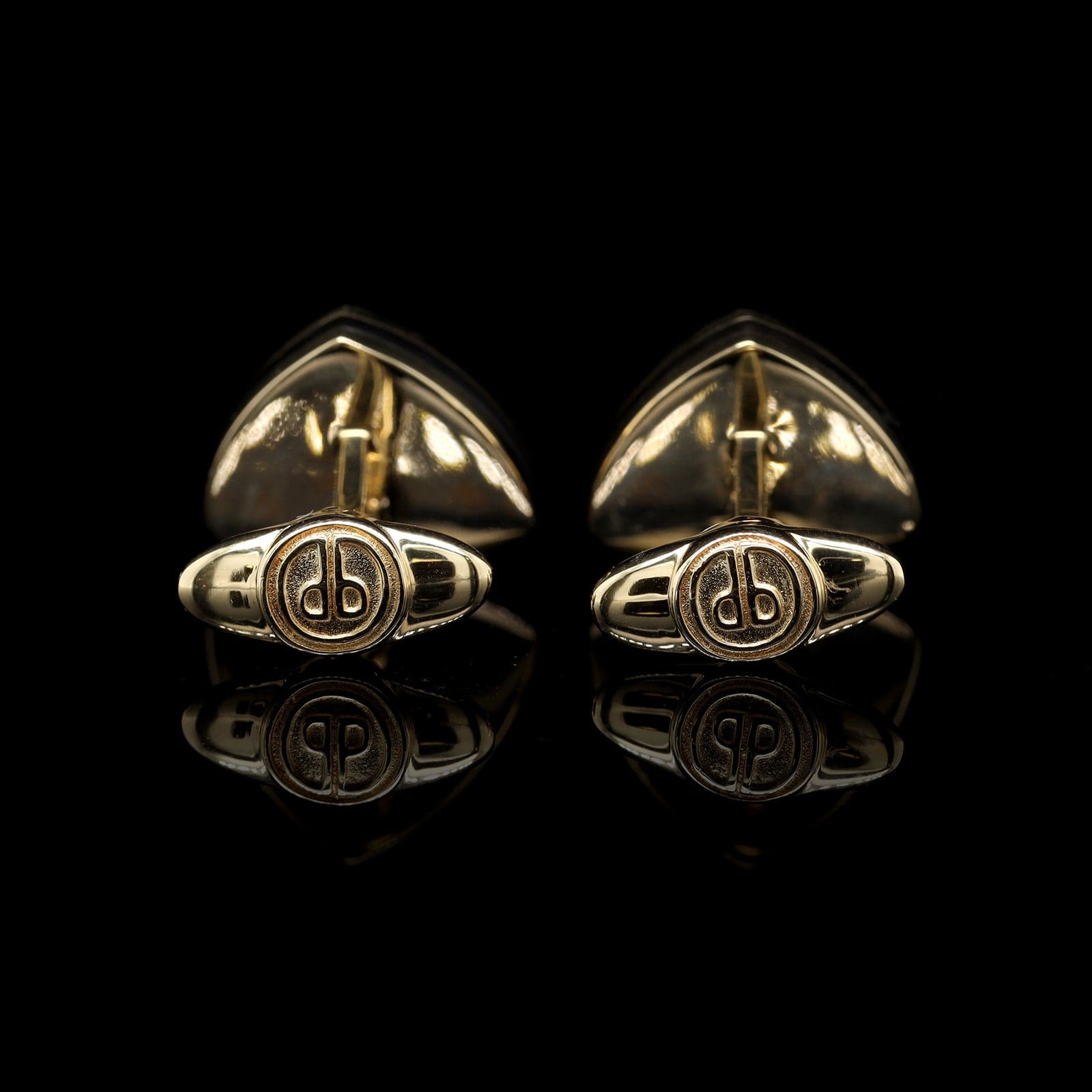 Dolan and Bullock 14K Yellow Gold Estate Mother of Pearl and Diamond Cufflinks