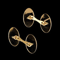 18K Two-tone Gold Estate Double Oval Cufflinks