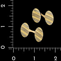 18K Two-tone Gold Estate Double Oval Cufflinks