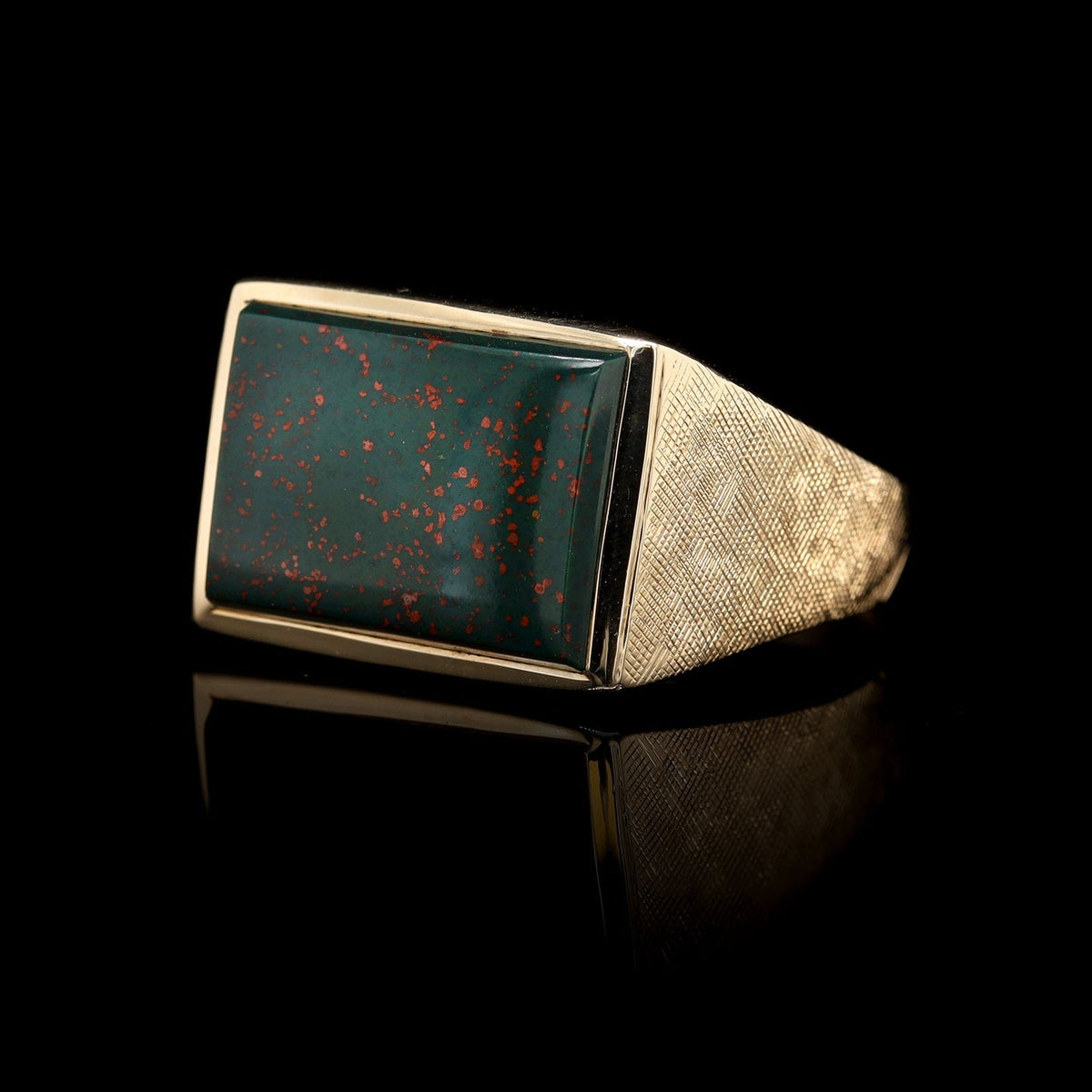 14K Yellow Gold Estate Bloodstone Ring
