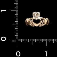 14K Yellow Gold Estate Claddagh Ring