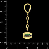 18K Yellow Gold Estate Blue and Green Enamel Car Keychain