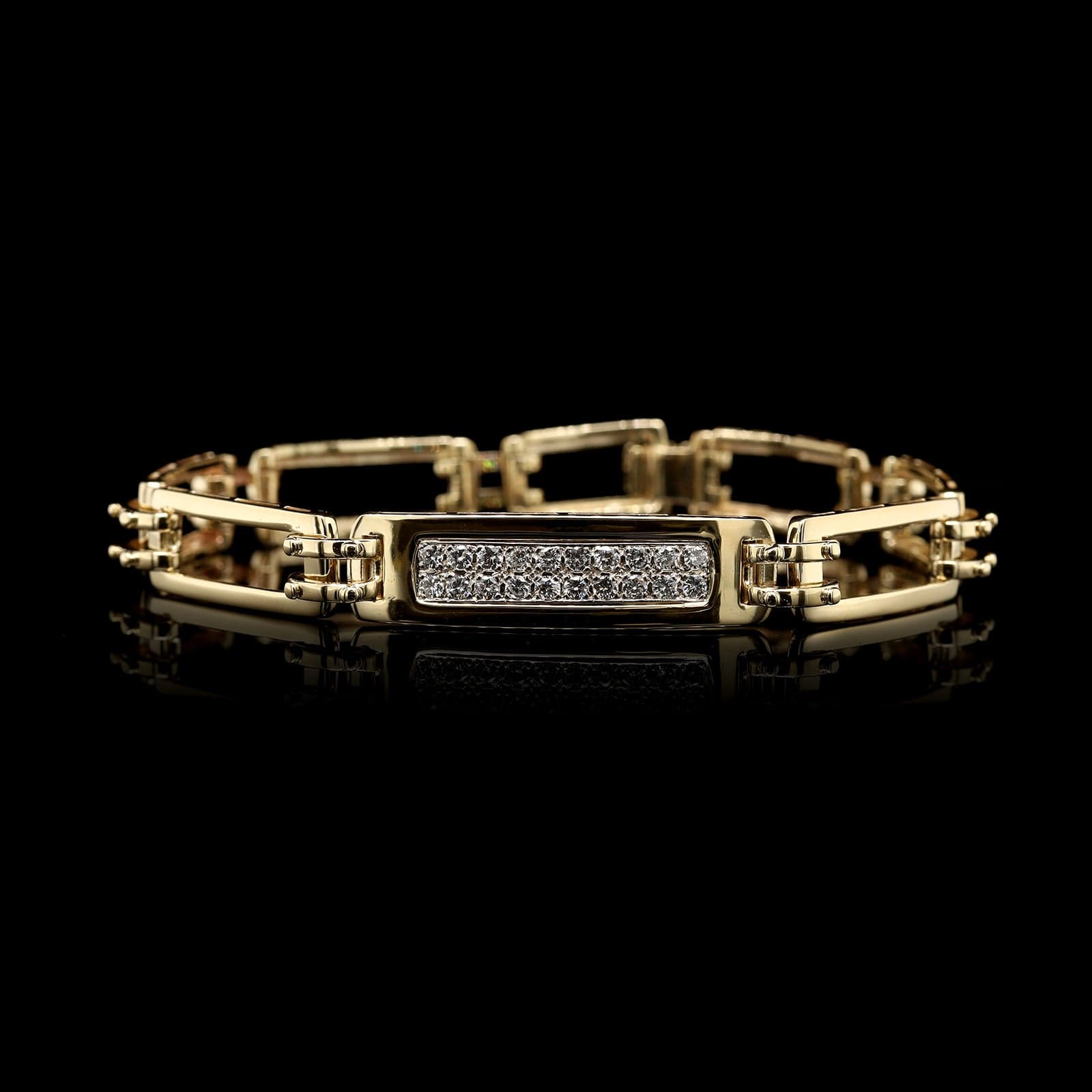 14K Yellow Gold Estate Diamond Bracelet