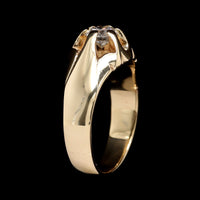 14K Yellow Gold Estate Diamond Belcher Set Ring