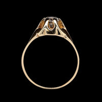 14K Yellow Gold Estate Diamond Belcher Set Ring