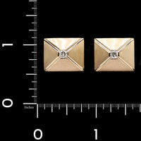 14K Yellow Gold Estate Diamond Cufflinks