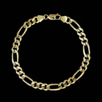 14K Yellow Gold Estate Figaro Link Bracelet