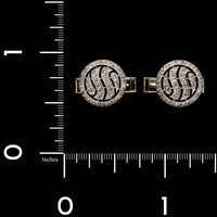 Vintage 14K White Gold Estate Onyx and Diamond Cufflinks