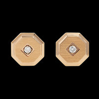 14K Yellow Gold Estate Diamond Cufflinks