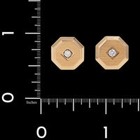14K Yellow Gold Estate Diamond Cufflinks