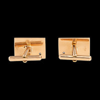 18K Yellow Gold Estate Diamond Cufflinks