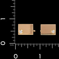 18K Yellow Gold Estate Diamond Cufflinks