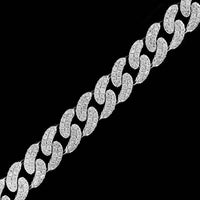 14K White Gold Estate Diamond Curb Link Bracelet