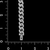 14K White Gold Estate Diamond Curb Link Bracelet