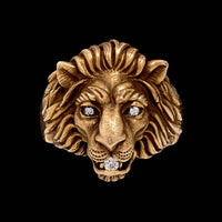 Baumstein & Feder 14K Yellow Gold Estate Lion's Head Ring