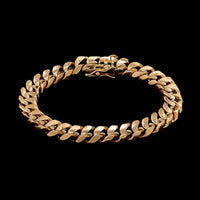 18K Yellow Gold Estate Concave Curb Link Bracelet
