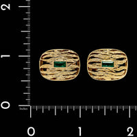 18K Yellow Gold Estate Emerald Cufflinks