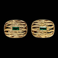18K Yellow Gold Estate Emerald Cufflinks