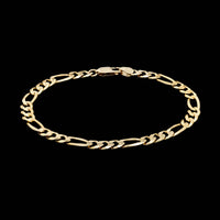 14K Yellow Gold Estate Figaro Link Bracelet