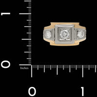 14K Two-tone Gold Estate Three Stone Diamond Ring