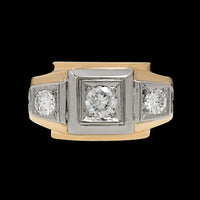 14K Two-tone Gold Estate Three Stone Diamond Ring