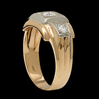 14K Two-tone Gold Estate Three Stone Diamond Ring