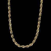 14K Yellow Gold Estate Diamond Cut Rope Chain