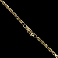 14K Yellow Gold Estate Diamond Cut Rope Chain
