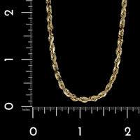 14K Yellow Gold Estate Diamond Cut Rope Chain